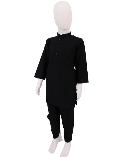 Classic Black Kurta Kids