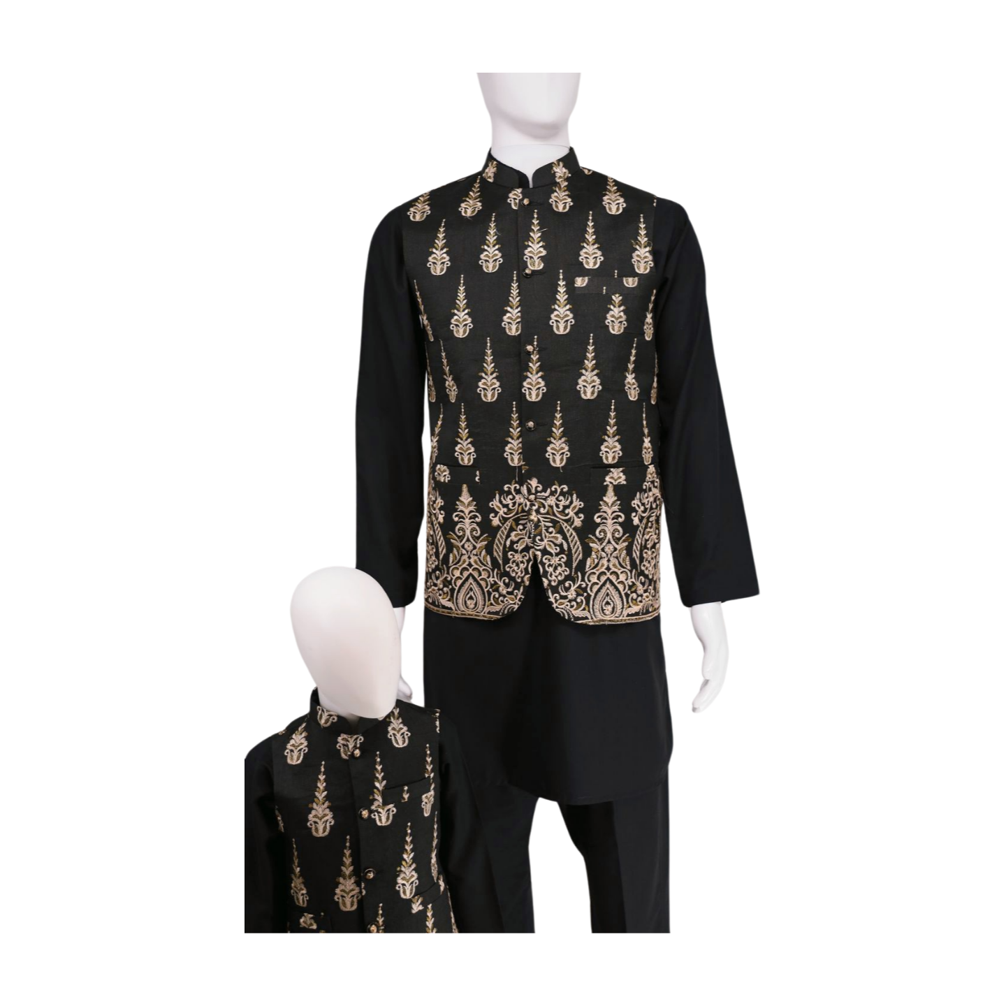 Black and Gold Koti Set - Mens