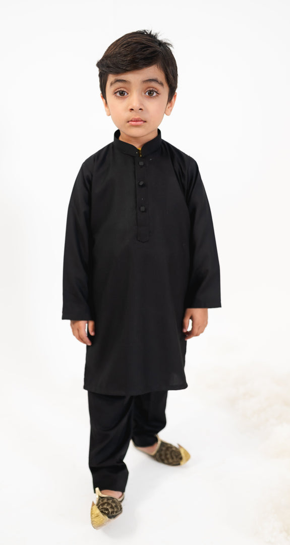 Classic Black Kurta Kids