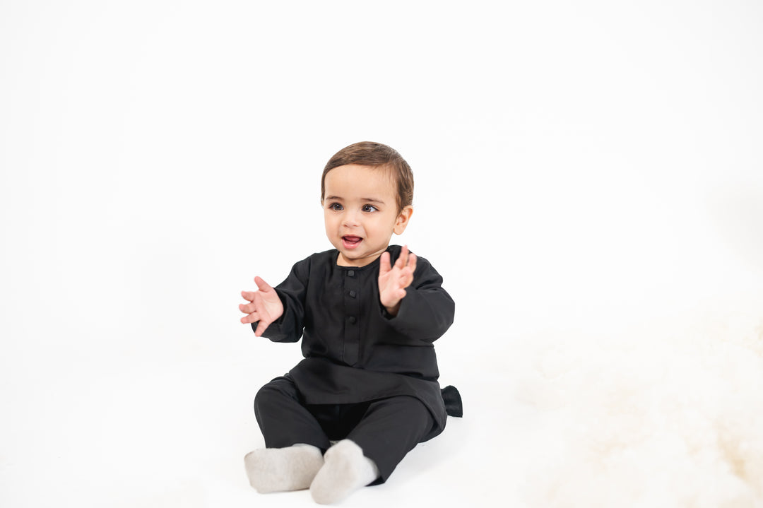 Classic Black Kurta Kids