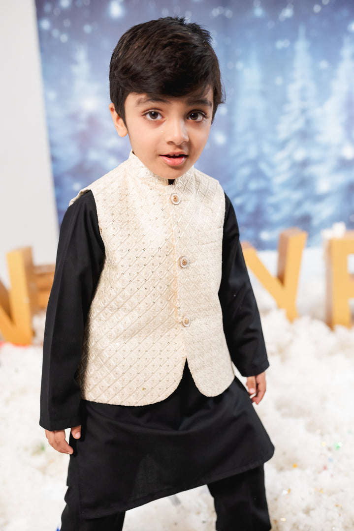 Classic Black Kurta Kids