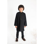 Load image into Gallery viewer, Embroidered Black and Gold Kurta Kids
