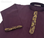 Load image into Gallery viewer, Zari Plum Kurta Kids
