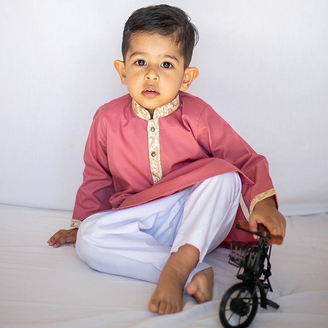 Rose Border Kurta Kids