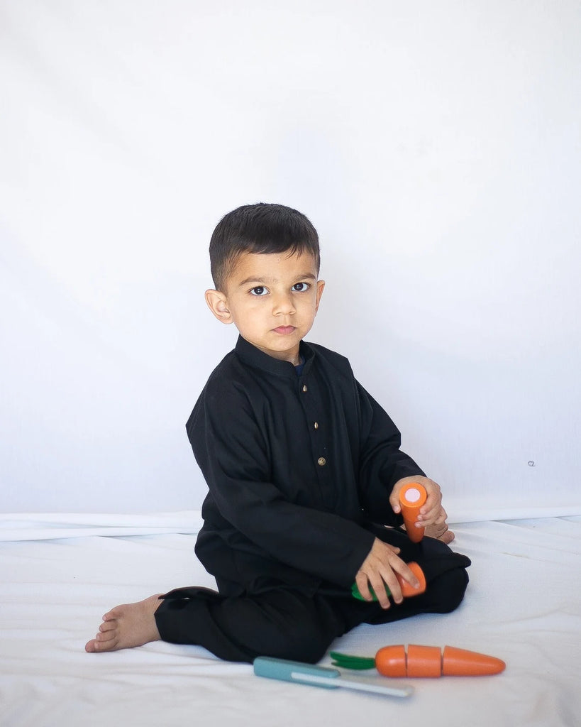 Black Kurta Classic - Baby Boy Kurta