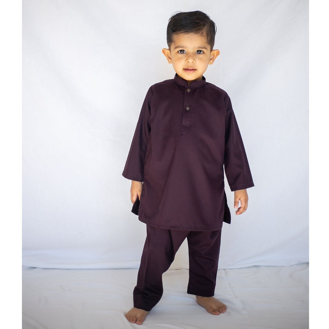 Classic Plum Kurta Kids