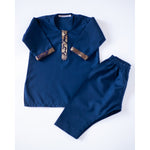 Load image into Gallery viewer, Zari Navy Kurta Kids
